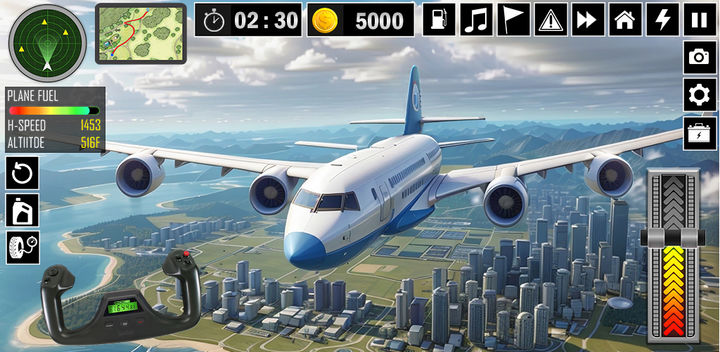 Jogo de avião simulador de vôo versão móvel andróide iOS apk