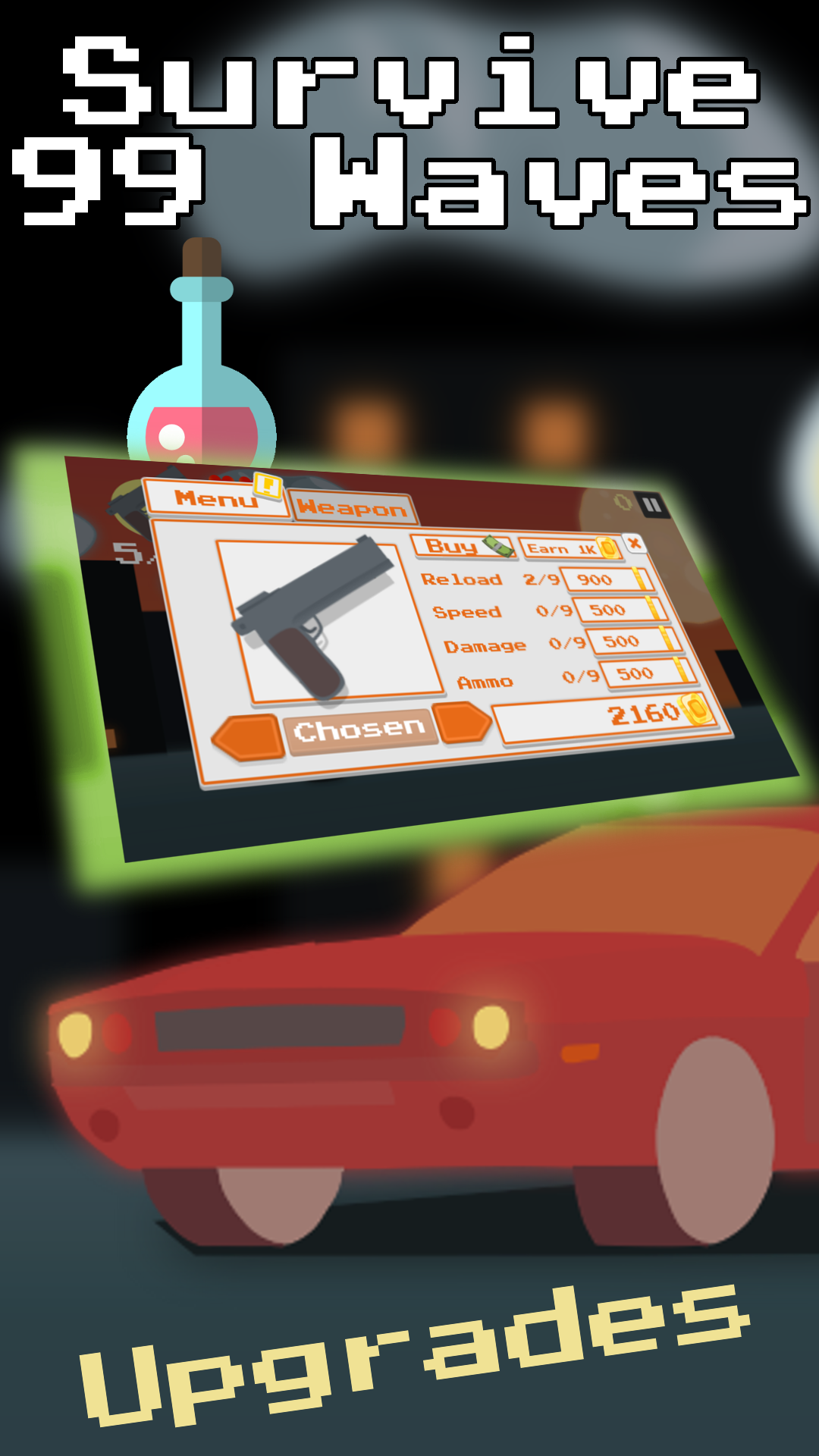 Survive 99 Waves Game Screenshot