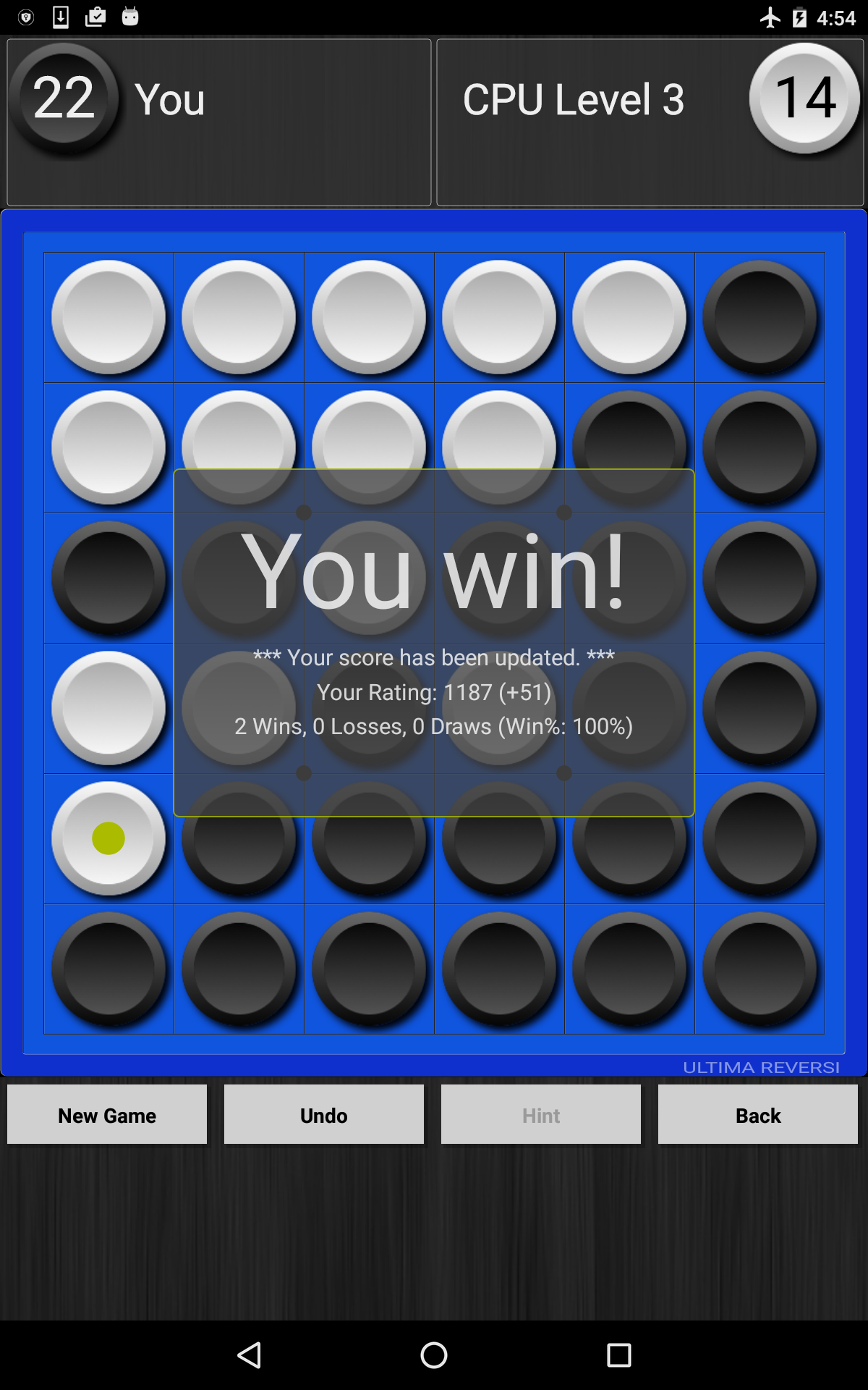 Captura de Tela do Jogo Ultima Reversi