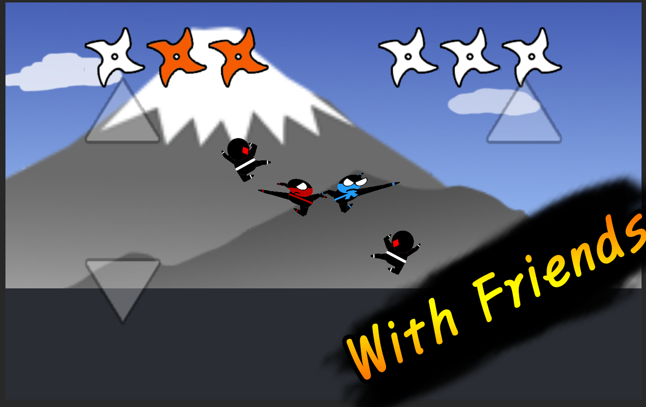 Jumping Ninja Fight : Two Player Game Game Screenshot