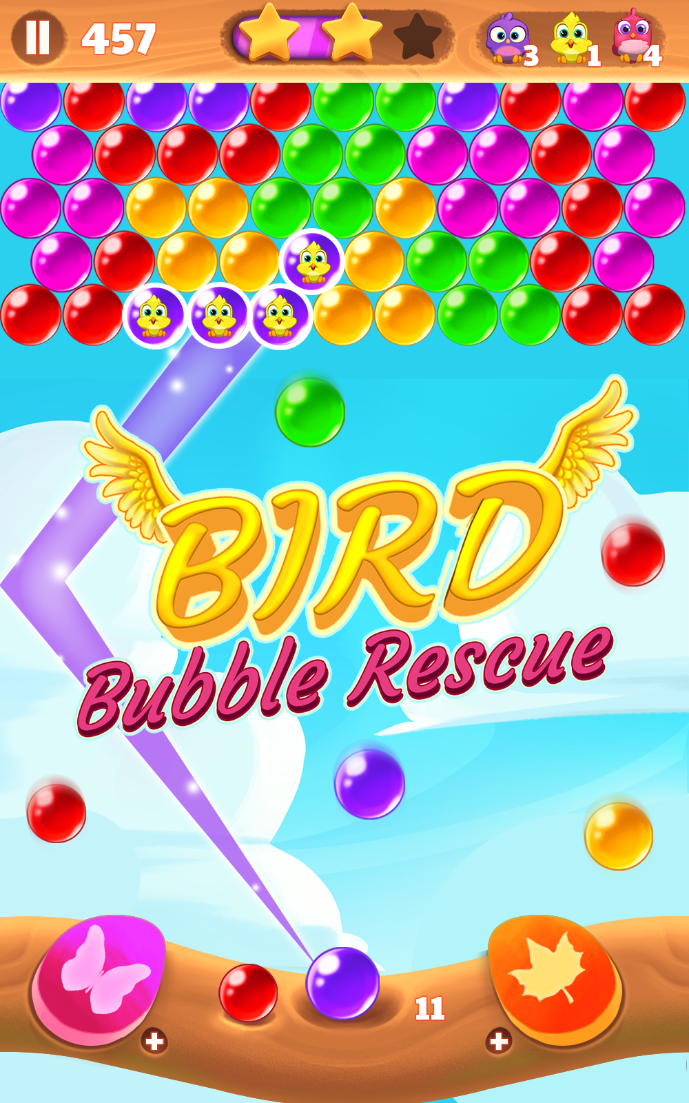 Скриншот игры Bird Bubble Rescue