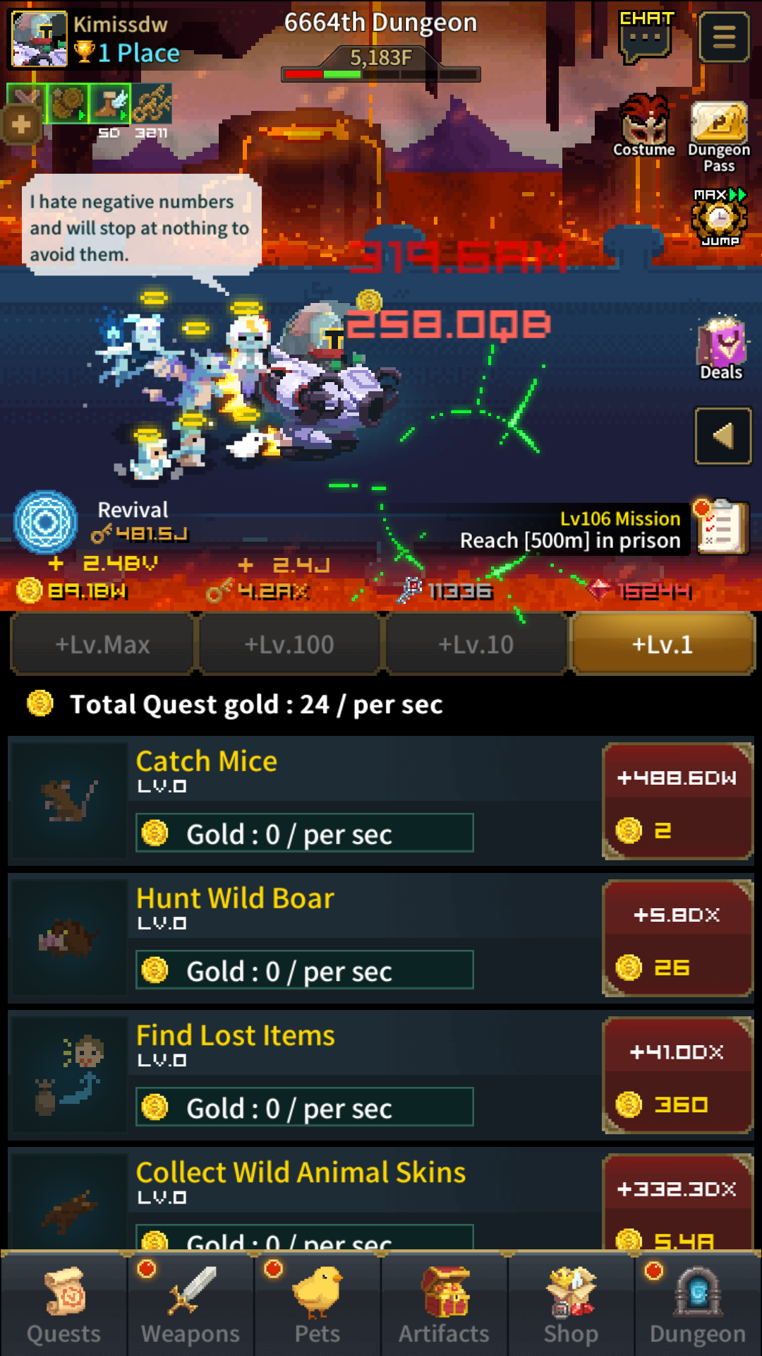 Captura de Tela do Jogo Retro Hero Mr Kim : Idle RPG