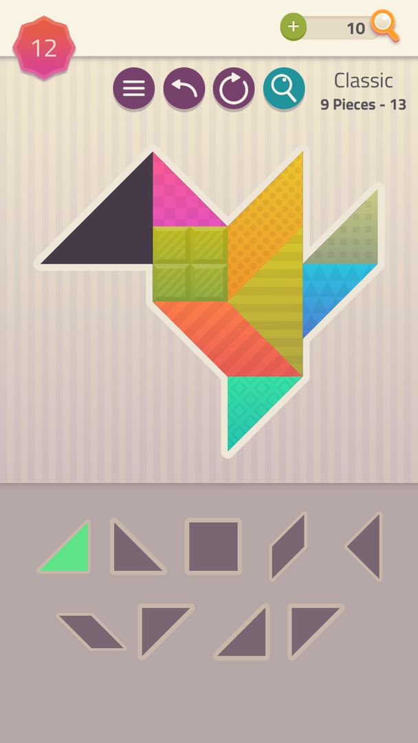 Screenshot of Polygrams - Tangram Puzzles