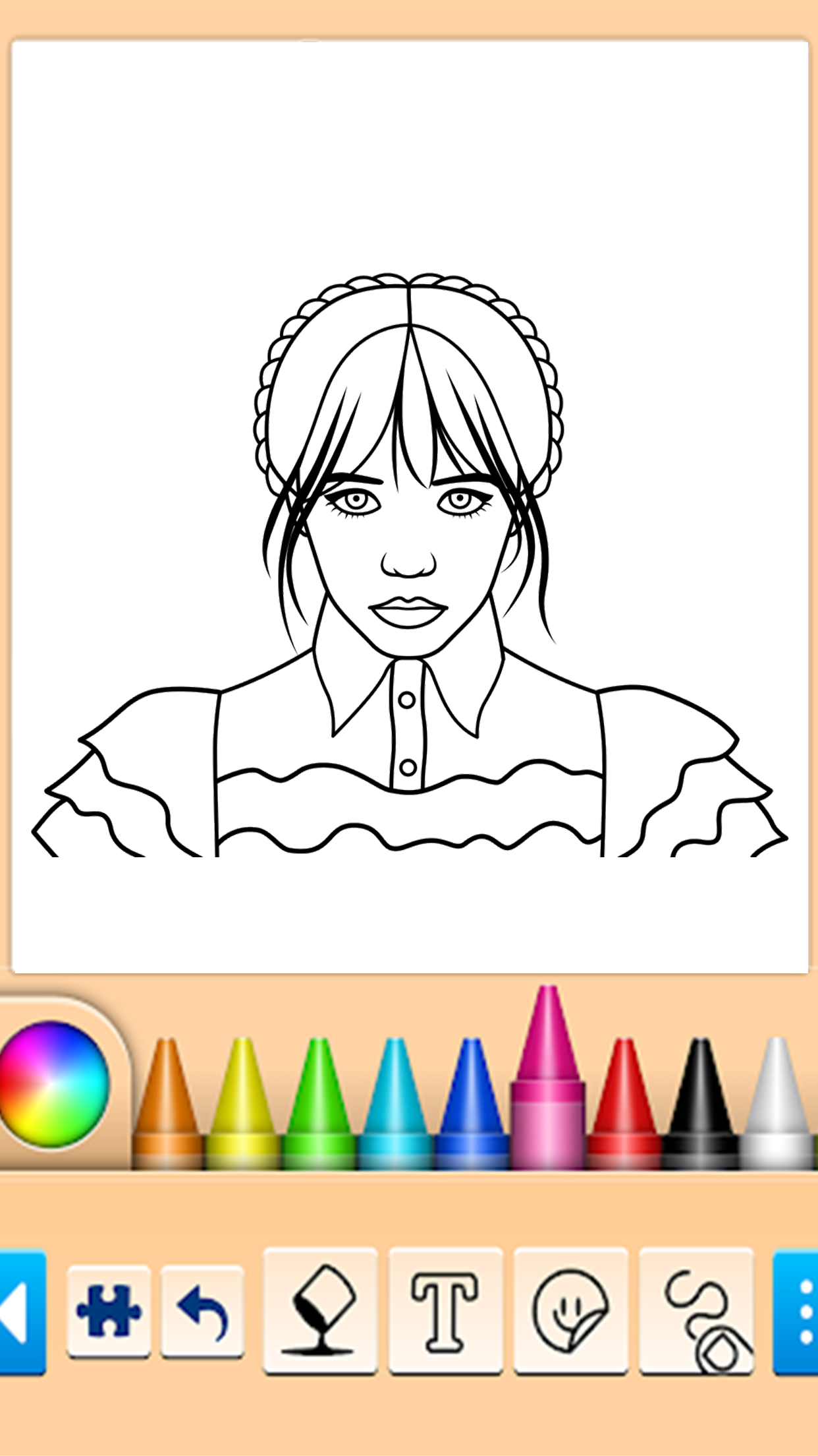 Wednesday Addams Coloring Book Game Screenshot