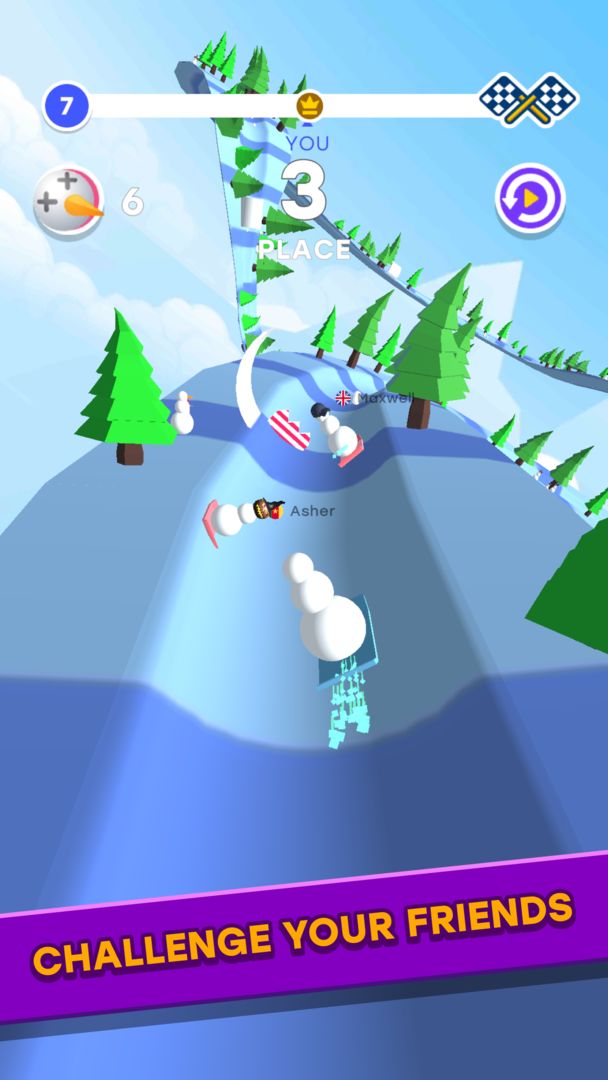 Snowman Race 3D PRO screenshot game