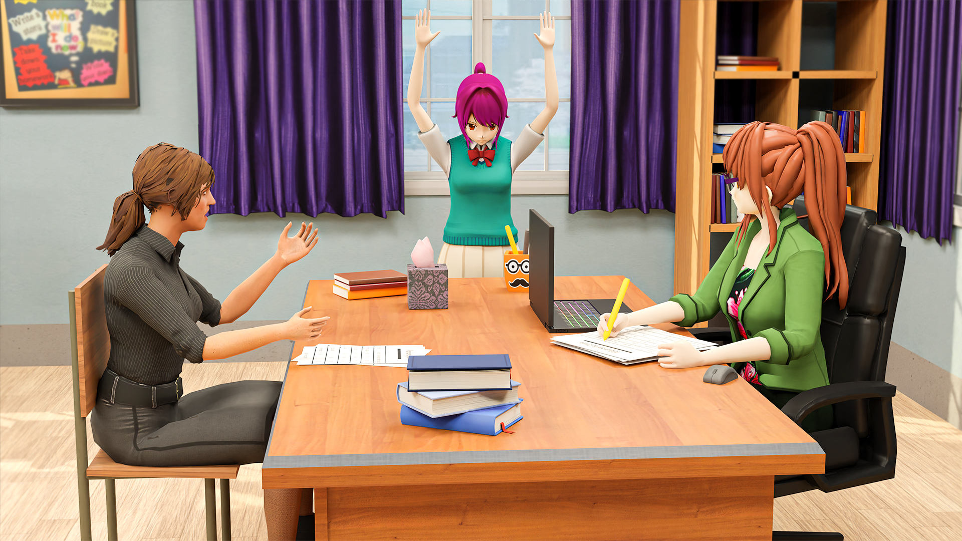 Anime School Teacher 3d Game Screenshot