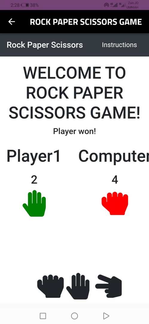 ROCK PAPER SCISSORS GAME screenshot game