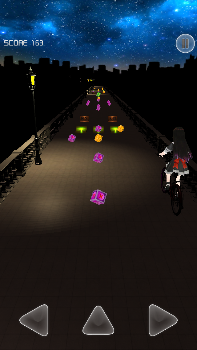 单车少女-夜色街灯 Game Screenshot