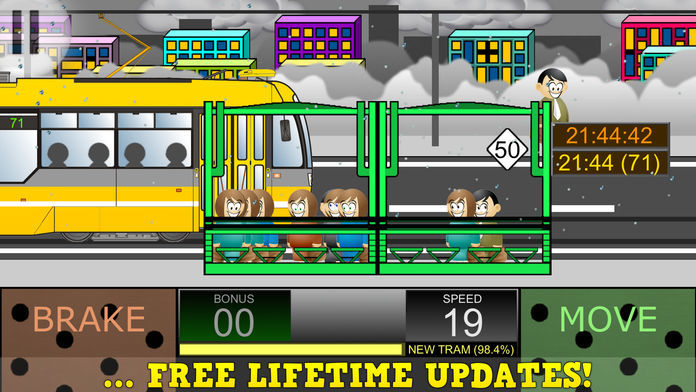 Screenshot of Tram Simulator 2D Premium - City Train Driver - Virtual Pocket Rail Driving Game