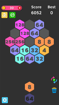 Hexa Merge - Sort to 2048 Game Screenshot