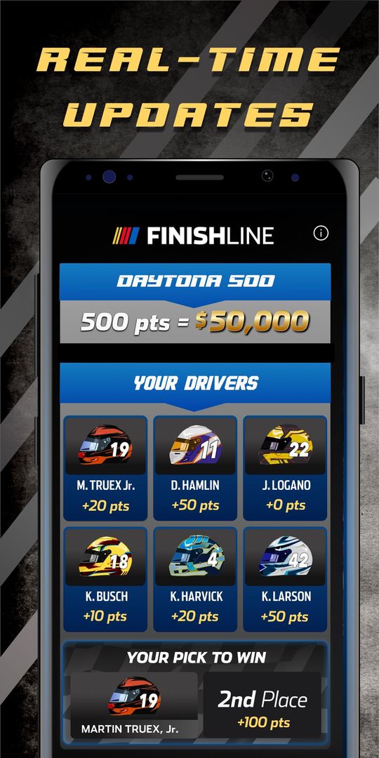 Screenshot of NASCAR Finish Line