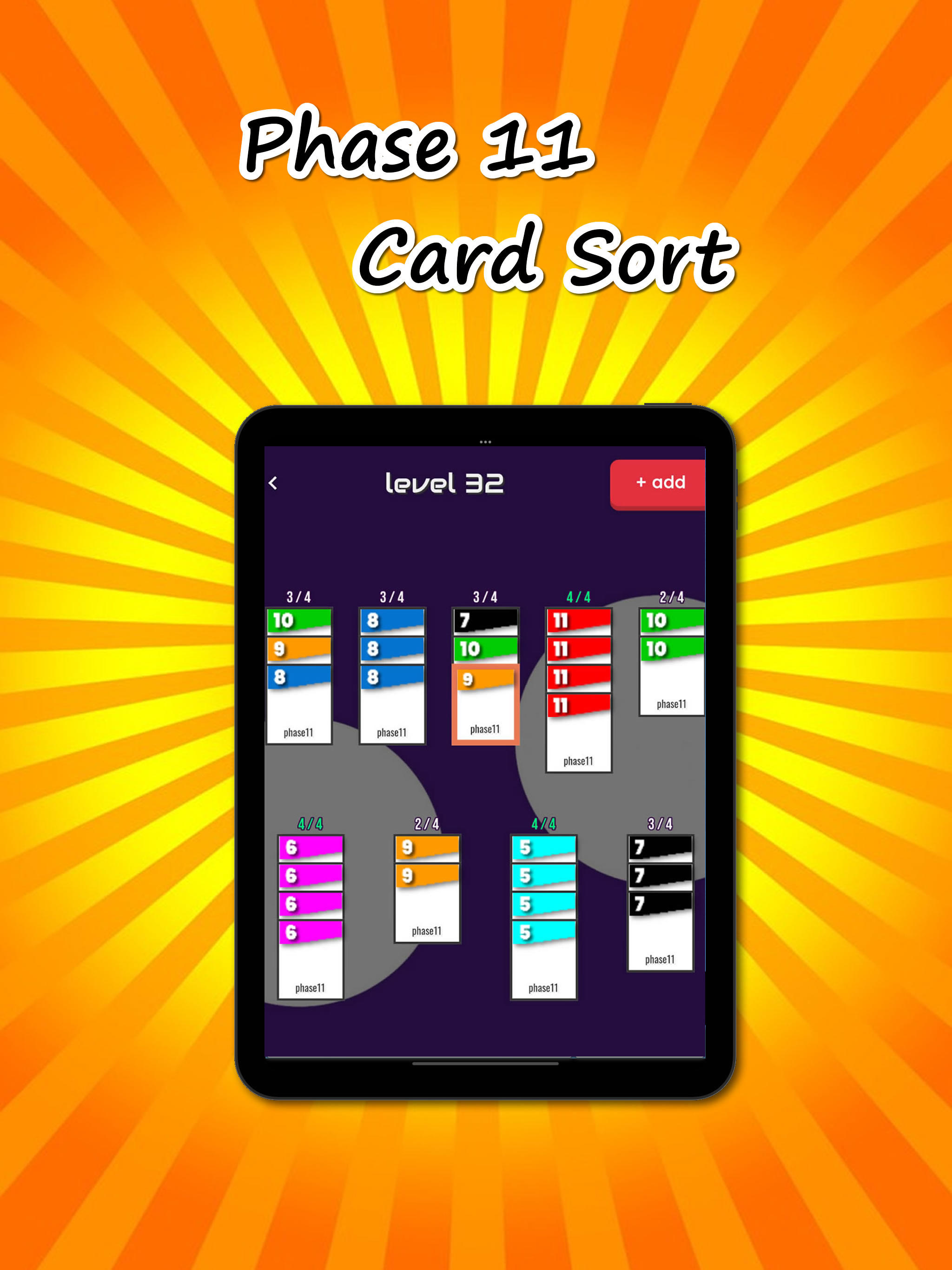 Phase 11: Card Sort, Strategy Game Screenshot