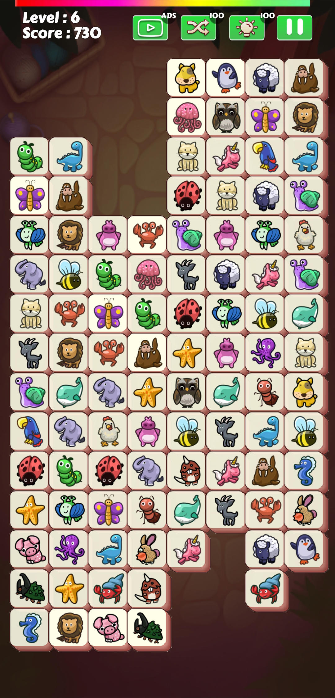 Animal Tiles Connect Game Screenshot