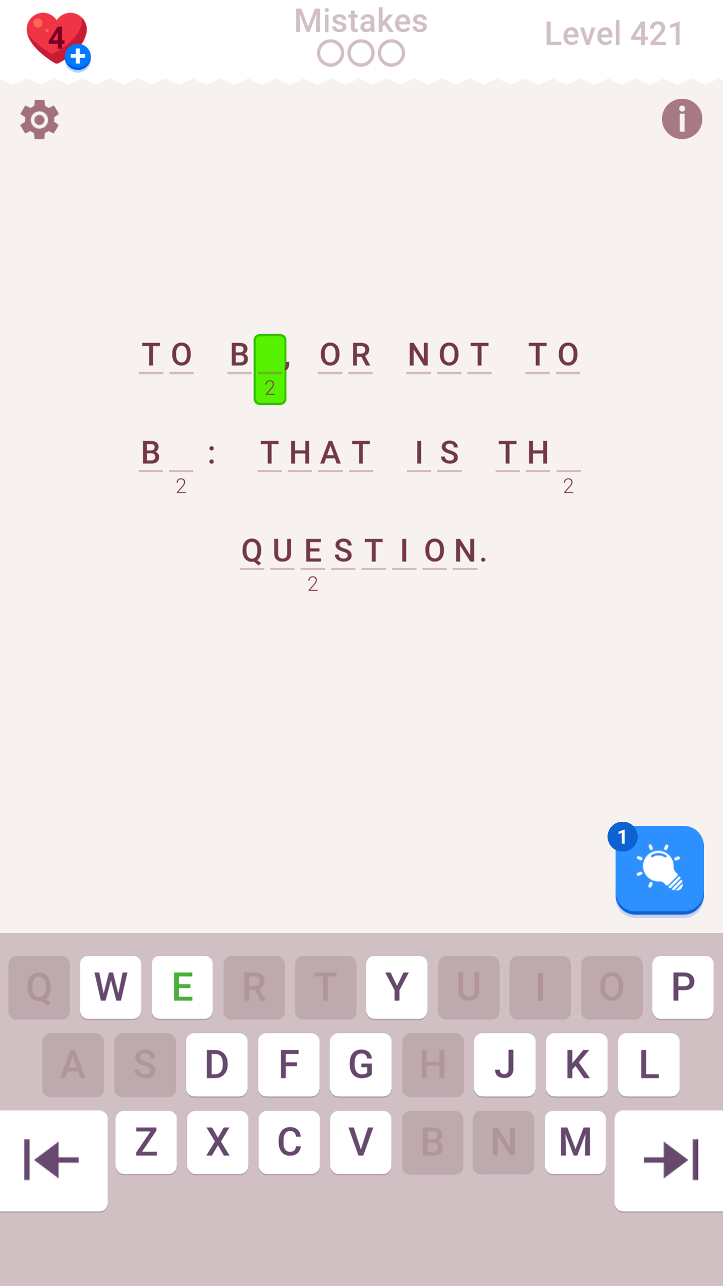 Cryptogram Letters and Numbers Game Screenshot