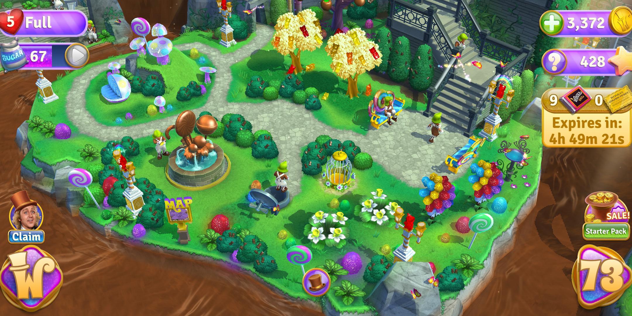 Cuplikan Layar Game Wonka's World of Candy Match 3
