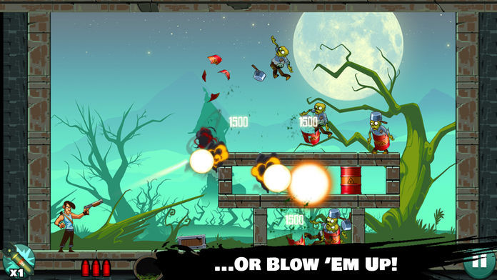 Screenshot of Stupid Zombies: Gun shooting fun with shotgun, undead horde and physics