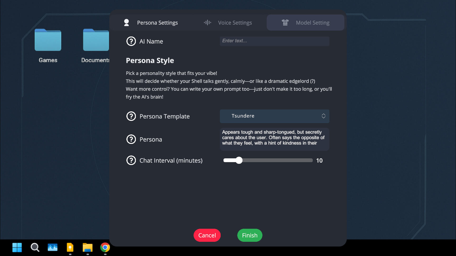 Persona Shell 게임 스크린샷