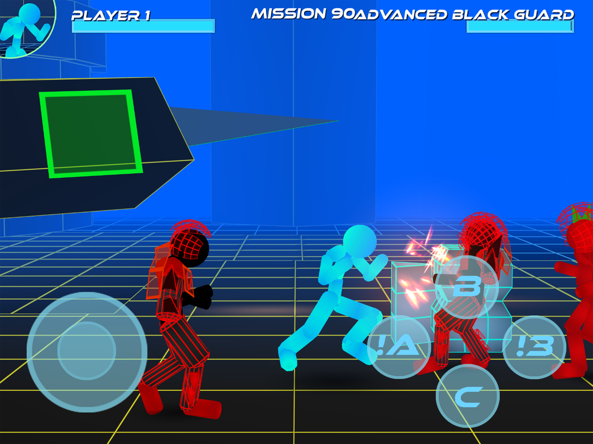 Stickman Neon Street Fighting Game Screenshot