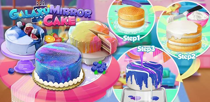 Banner of Galaxy Mirror Glaze Cake - Süße Desserts Maker 1.6.0