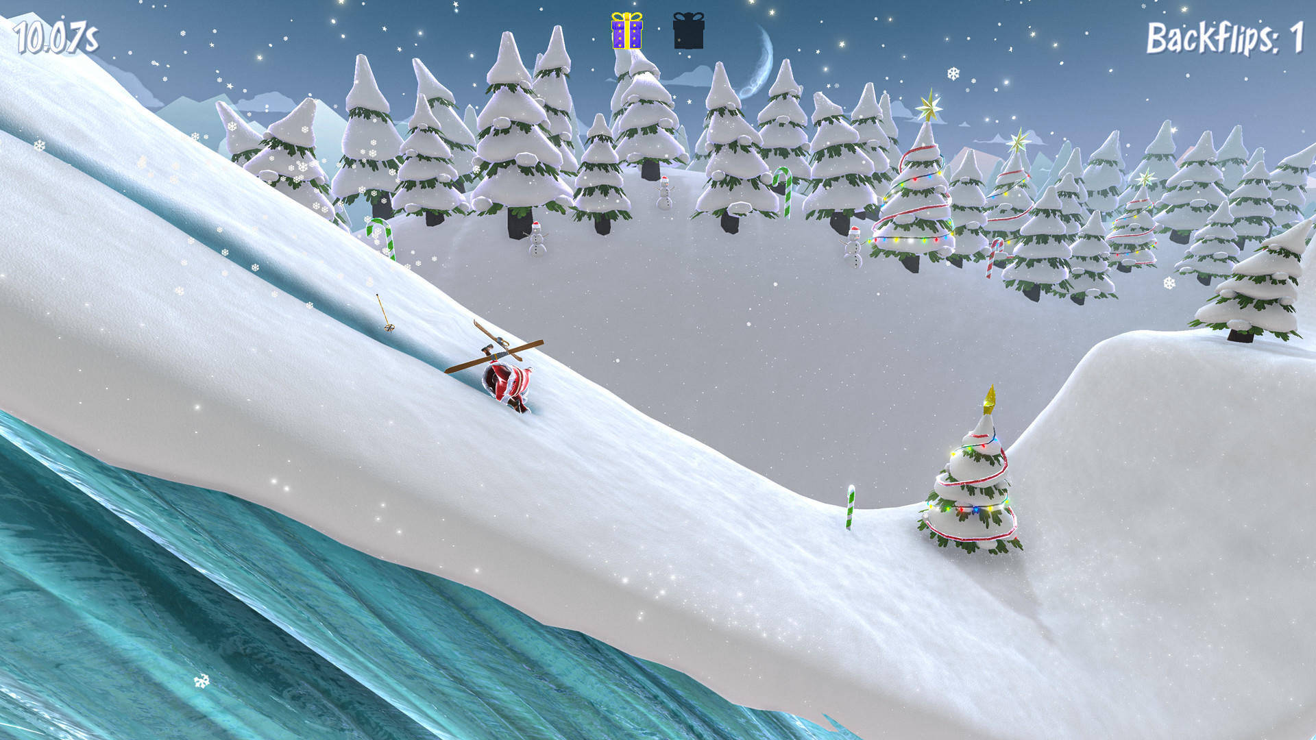 Santa's Slippery Slope (Ski Stunts) Game Screenshot