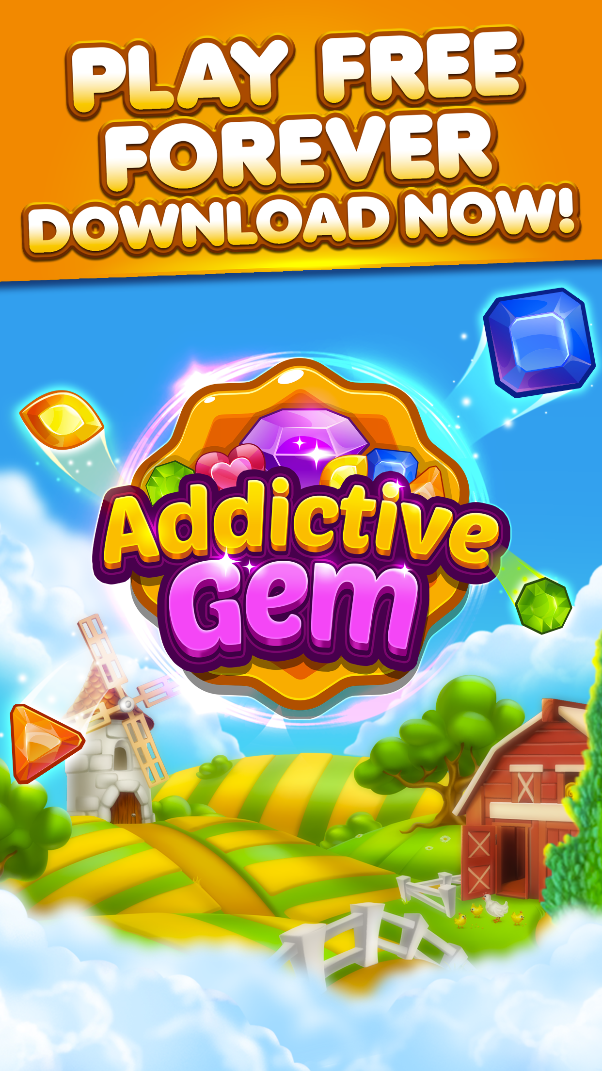 Addictive Gem - Match 3 Games Game Screenshot