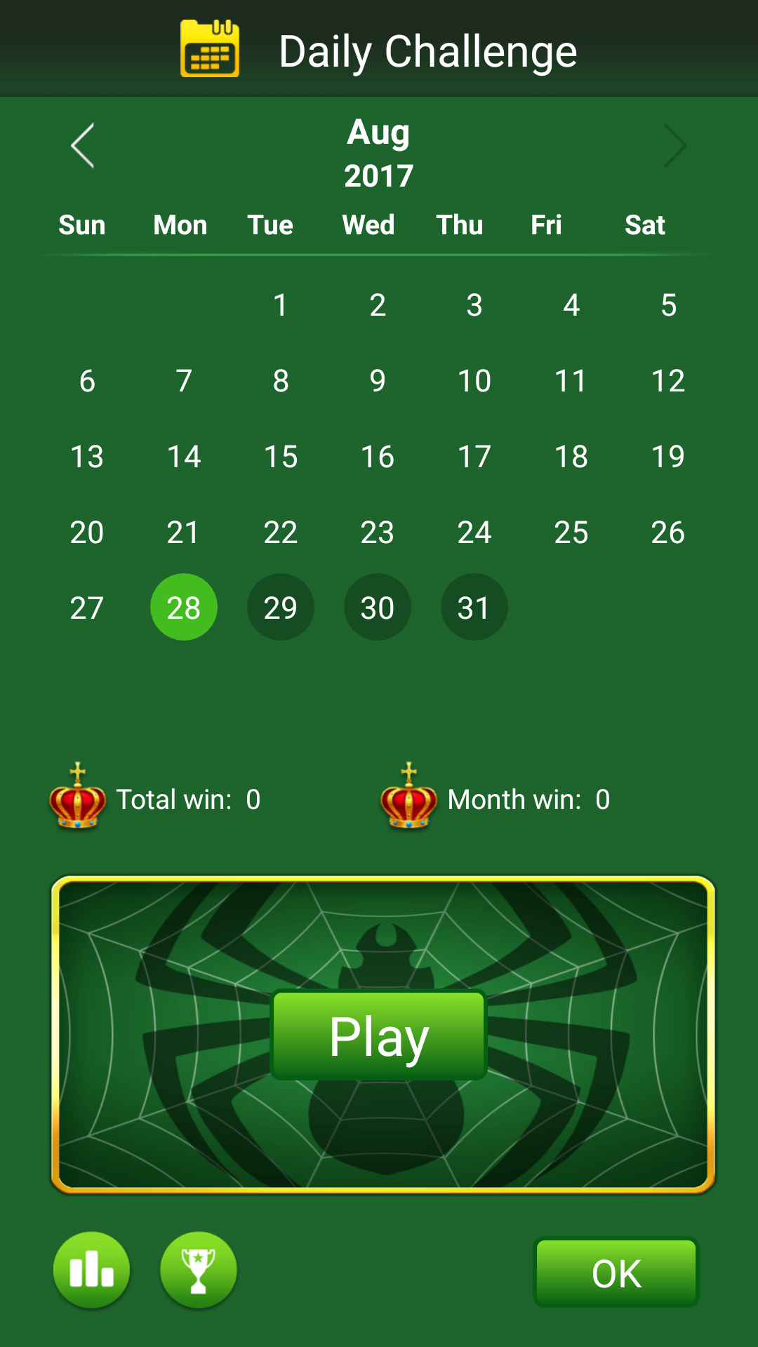 Spider Solitaire Game Screenshot