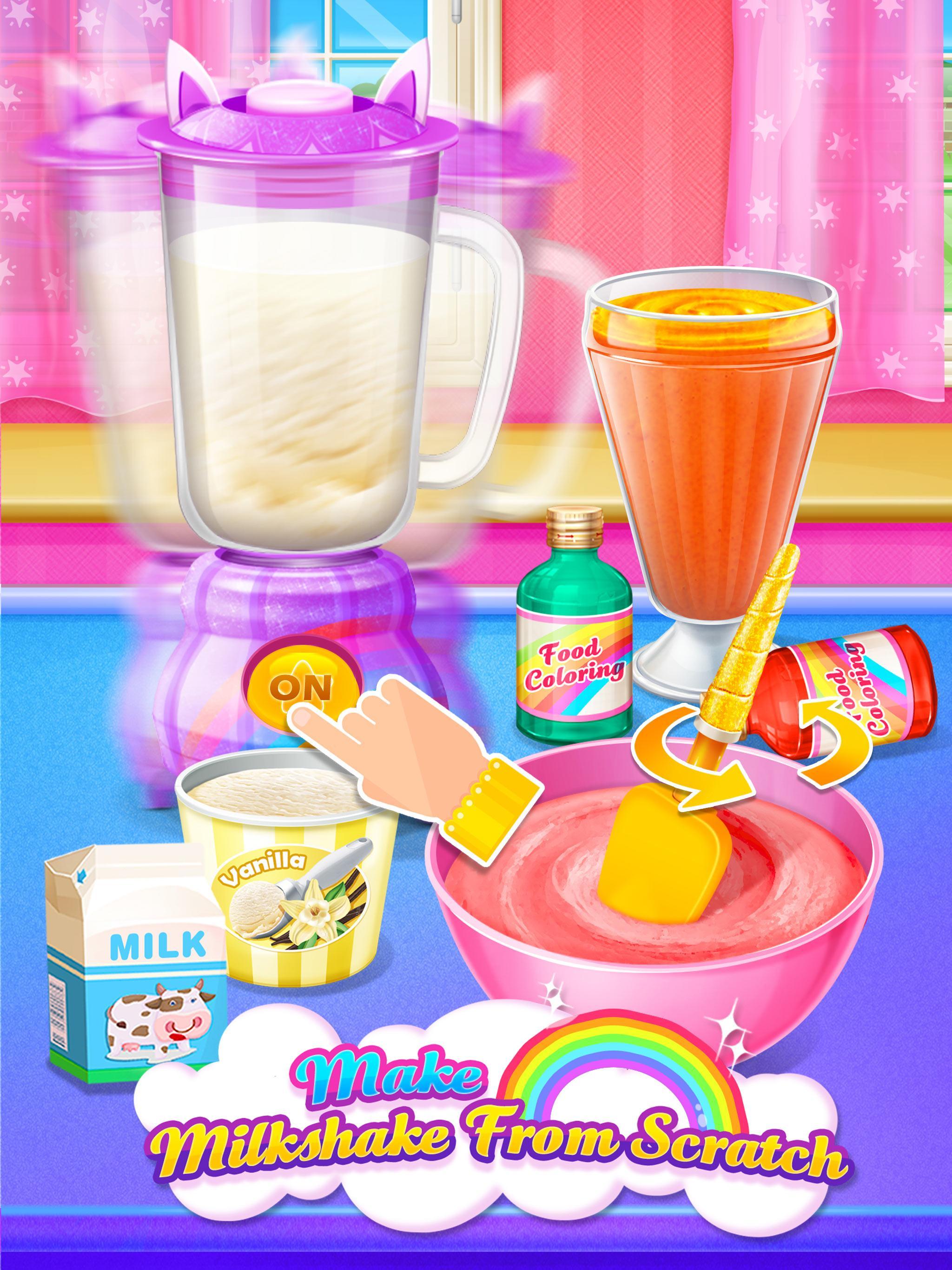 Cuplikan Layar Game Unicorn Food - Sweet Rainbow Ice Cream Milkshake