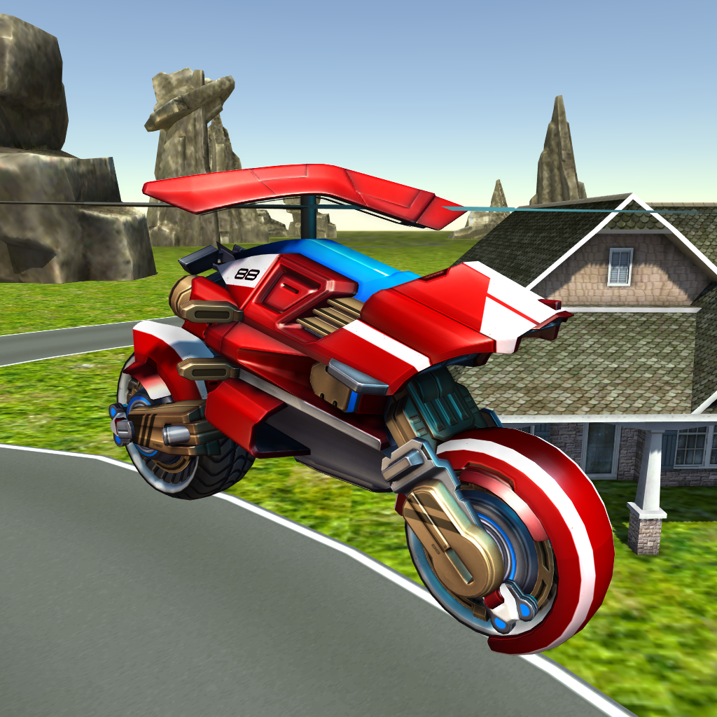 Flying Helicopter Motorcycle 遊戲截圖