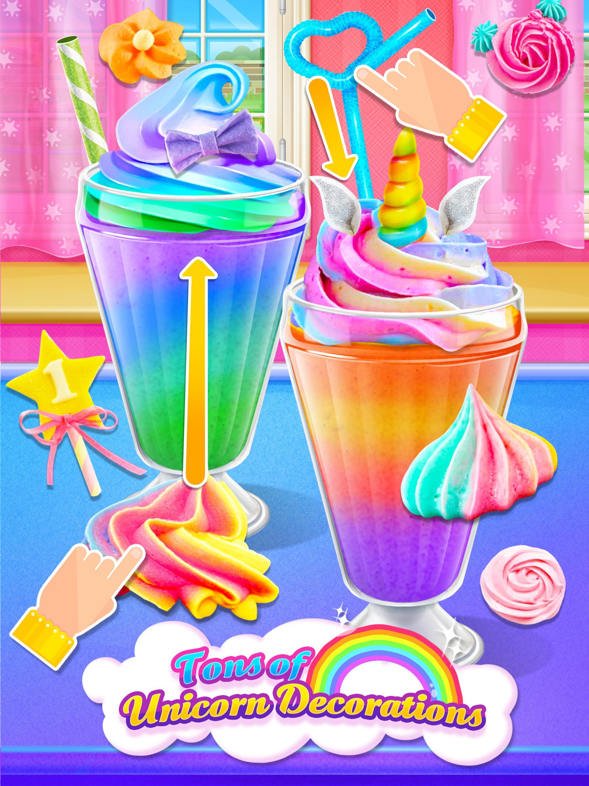 Cuplikan Layar Game Unicorn Food - Sweet Rainbow Ice Cream Milkshake