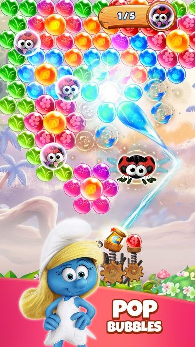 Smurfs Bubble Shooter Game ภาพหน้าจอเกม