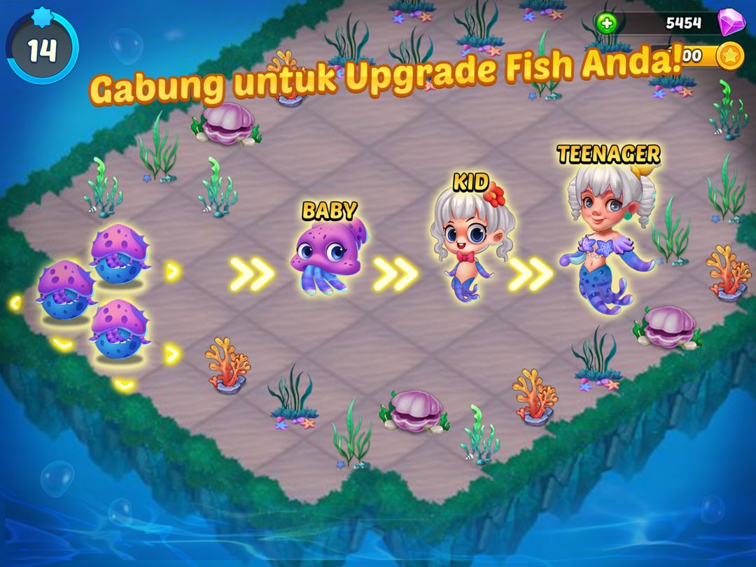 Merge Mermaids-design home&create magic fish life. screenshot game