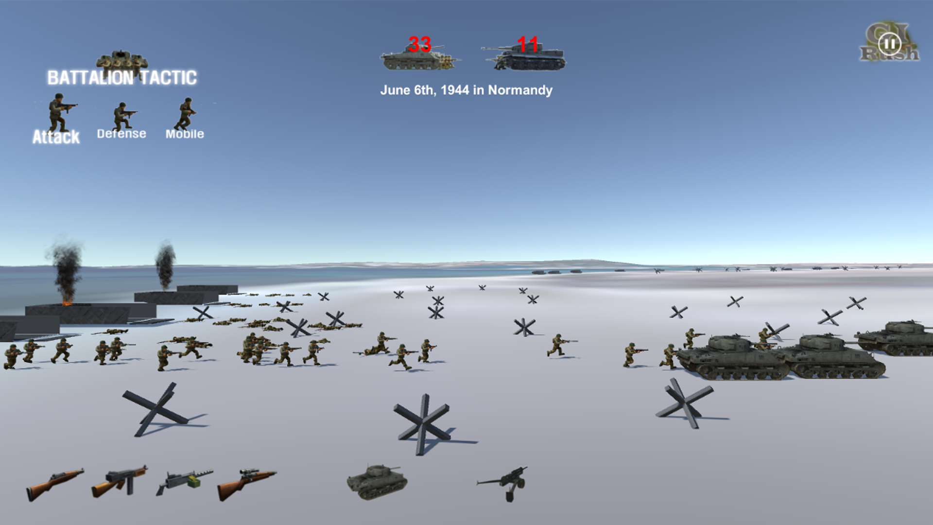 米軍ラッシュ (GI Rush) ゲームのスクリーンショット