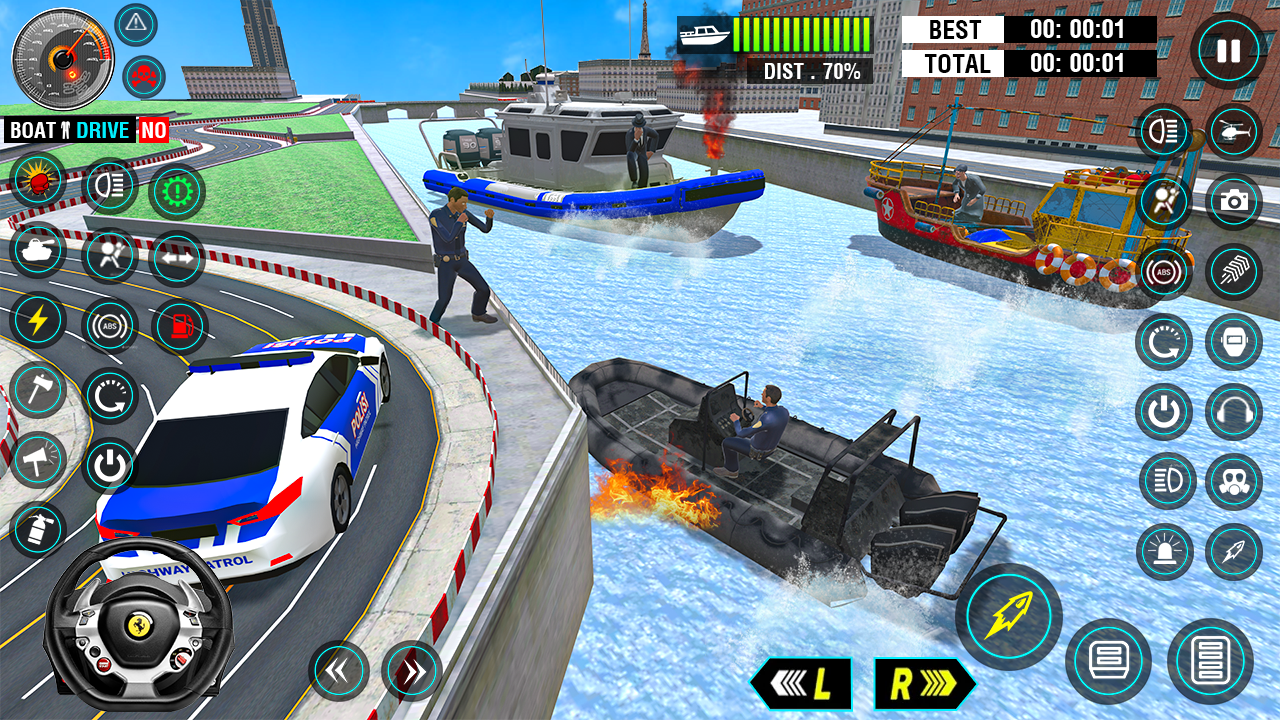 Скриншот игры Police Boat Chase Boat Game 3D