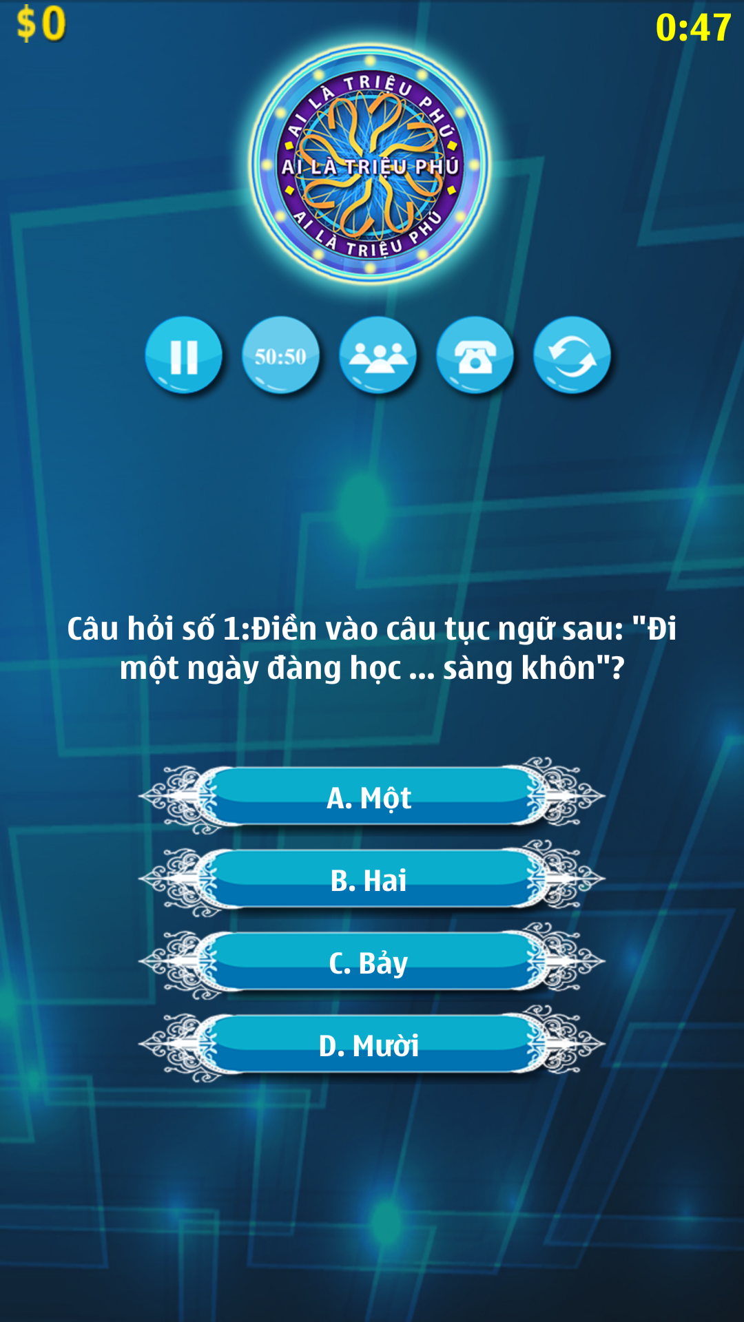 Ai Là Triệu Phú 2016 ภาพหน้าจอเกม