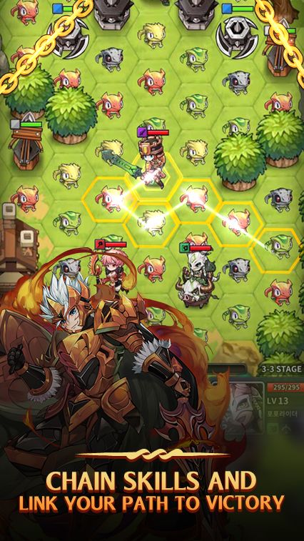 TripleChain Mobile: Strategy & Puzzle RPG 게임 스크린 샷