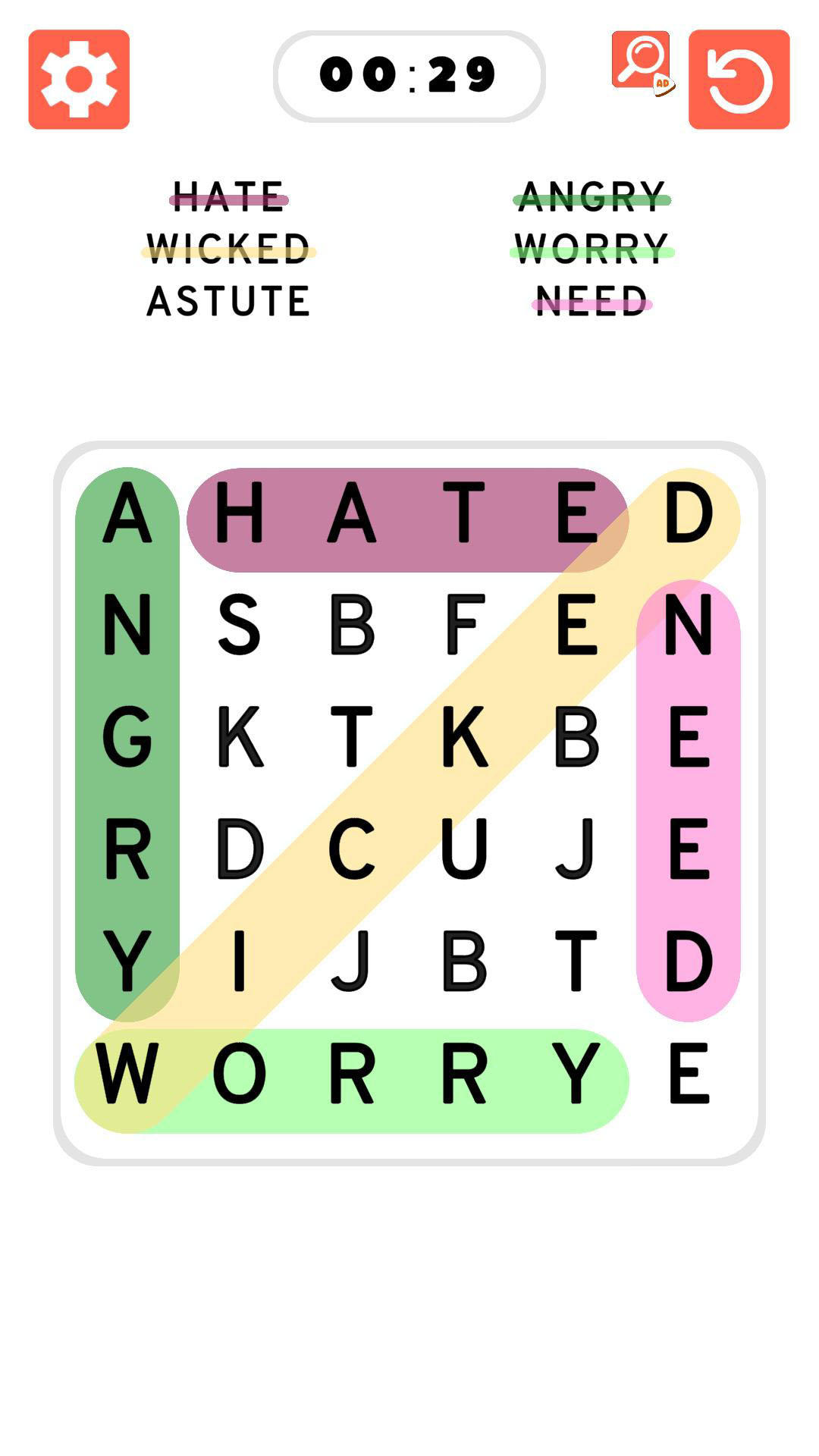Word Search Games in english 게임 스크린샷
