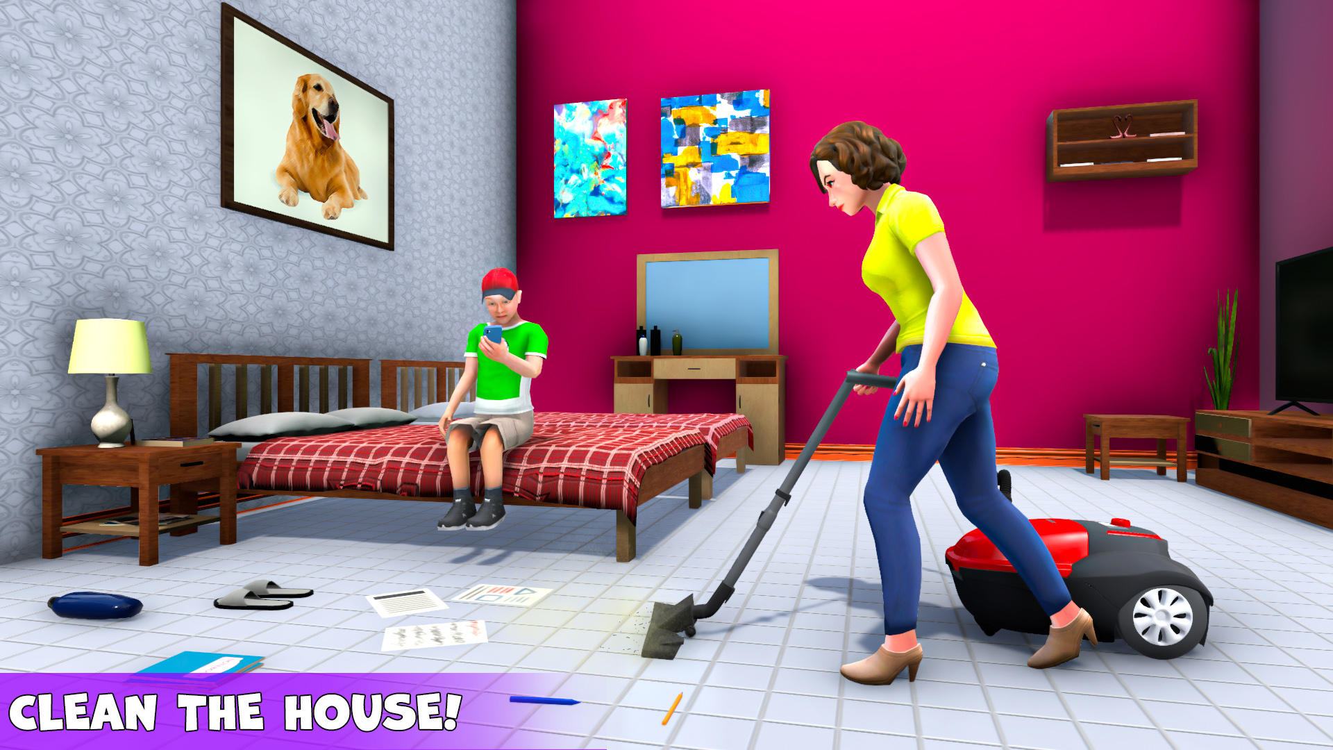 Captura de Tela do Jogo Virtual Mom Family Fun Sim 3D