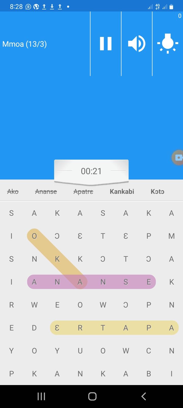 Word puzzle in Twi 遊戲截圖