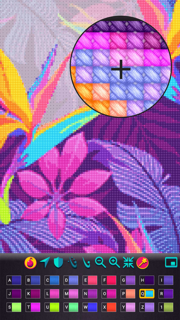 십자수게임, 번호 별 색상, 재봉 패턴, 뜨개질게임 게임 스크린 샷
