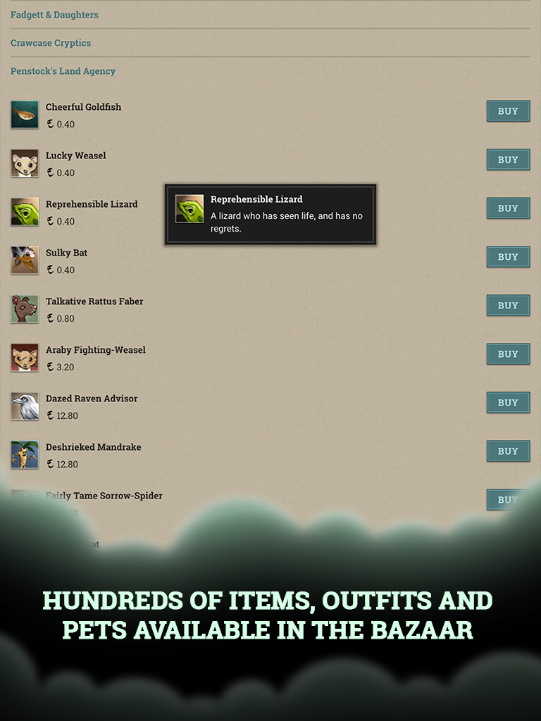 Fallen London Game Screenshot