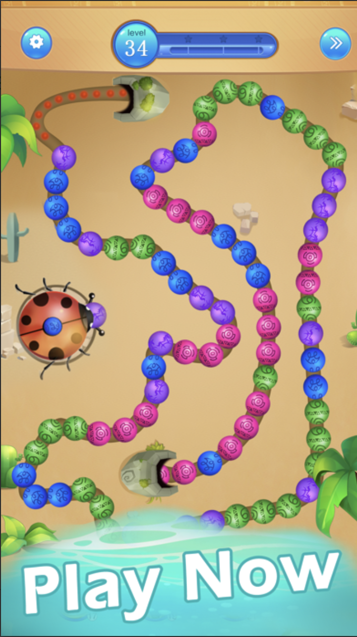 Cuplikan Layar Game Zuma Jungle  Marble Blast