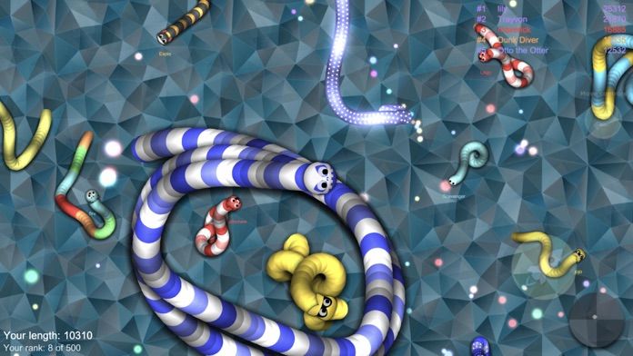 Screenshot of wormy.io: snake game