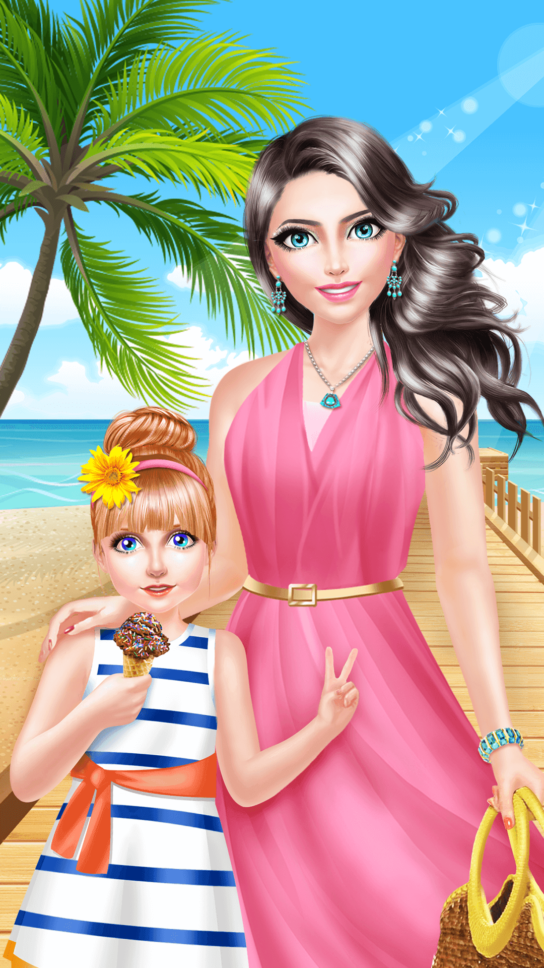 Captura de Tela do Jogo Mommy & Girl Family Fun Salon