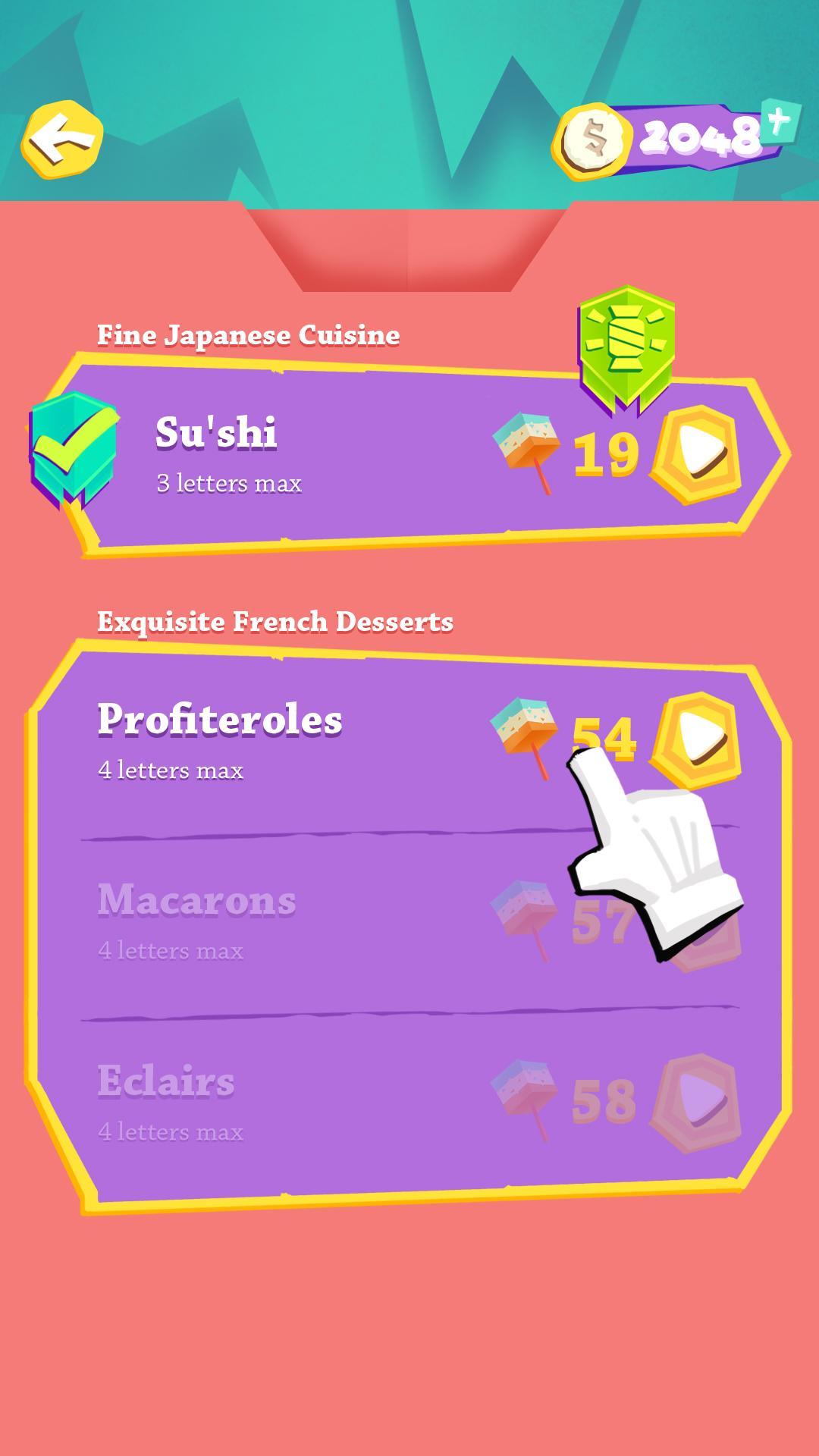 Sugar Words Game Screenshot