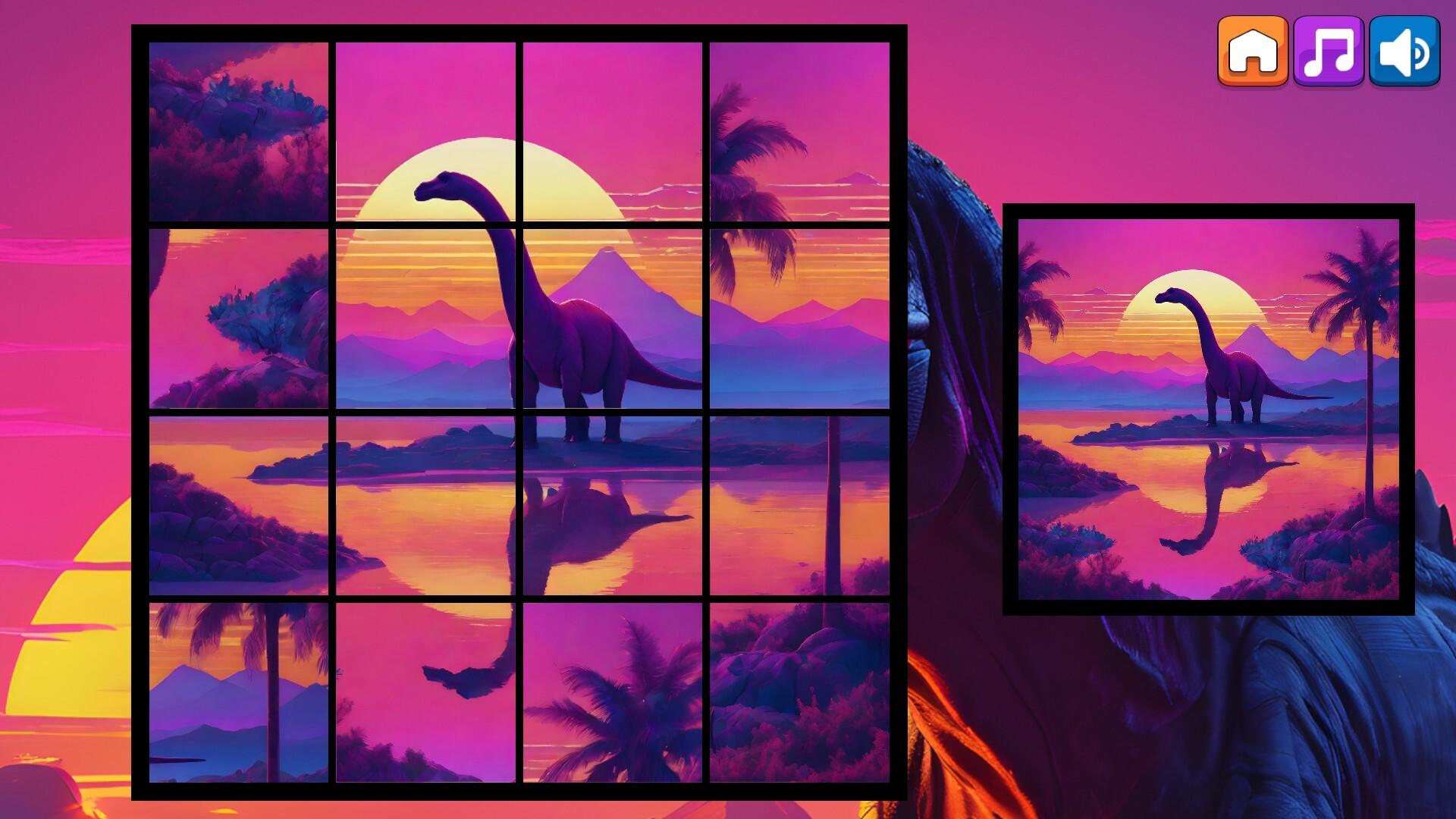 Screenshot 1 of OG Puzzlers: Synthwave Dinosaurs 