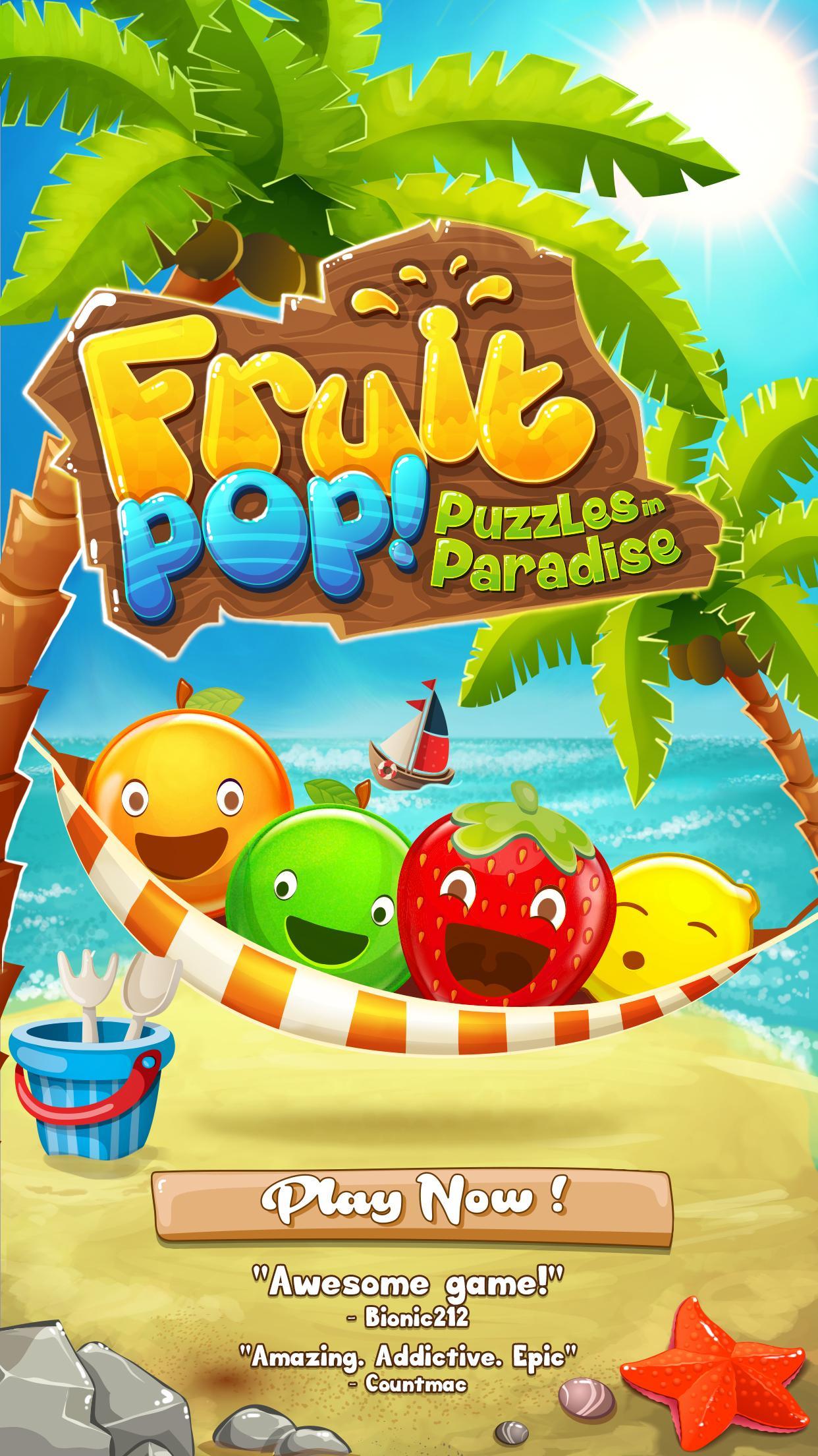 Fruit Pop! Puzzles in Paradise ゲームのスクリーンショット