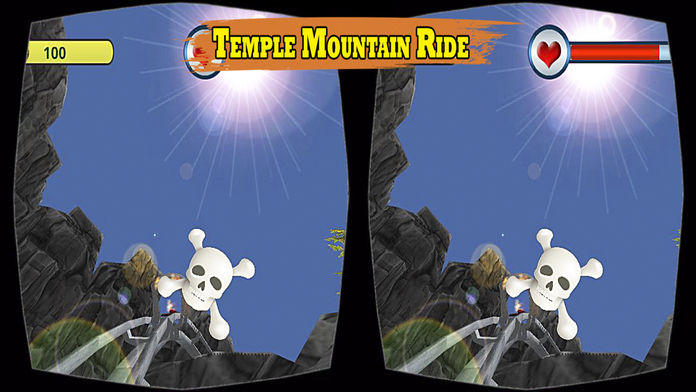 VR roller coaster ride: temple mountain run Game Screenshot