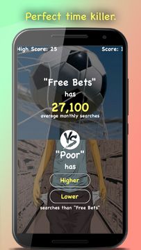 Captura de Tela do Jogo Higher Lower Quiz Game