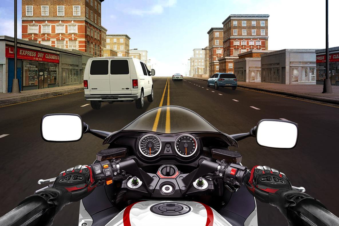 Screenshot 1 of ការប្រណាំងកង់៖ ហ្គេមប្រណាំងម៉ូតូ Traffic Rider Bike Racing 1.0.10
