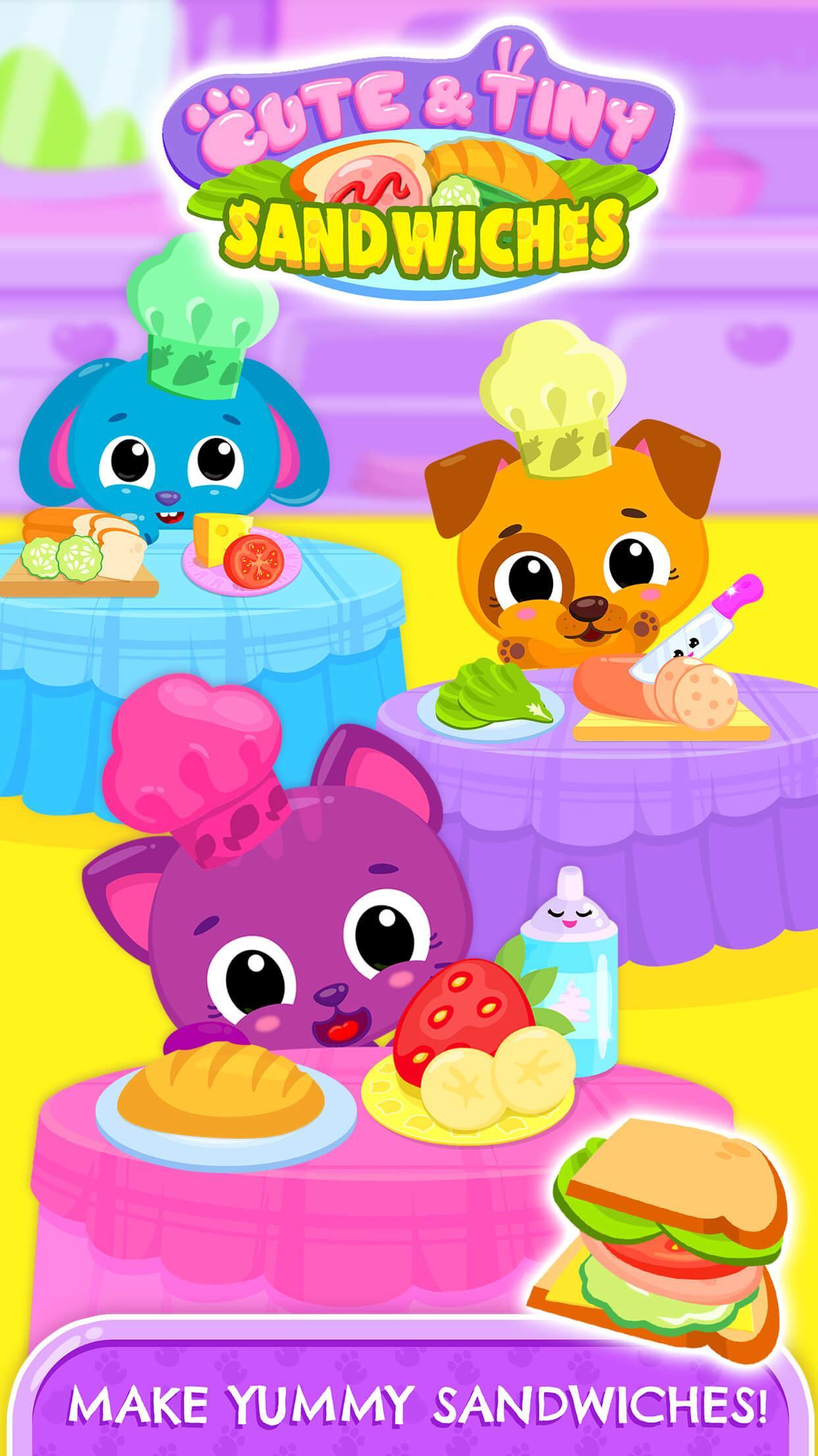 Cute & Tiny Sandwiches - Quick Lunch For Baby Pets Game Screenshot